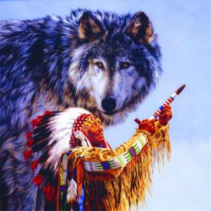 Native American Wolf - Paint By Numbers - Num Paint Kit