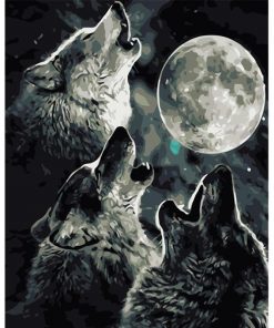 Wolves Howling At The Moon Paint by numbers