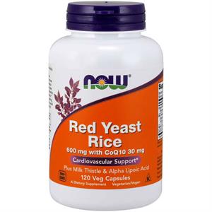 Now Foods Red Yeast Rice 600 mg with CoQ10 30 mg - 120 Veg Capsules