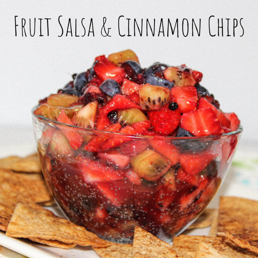 Fruit salsa and cinnamon chips