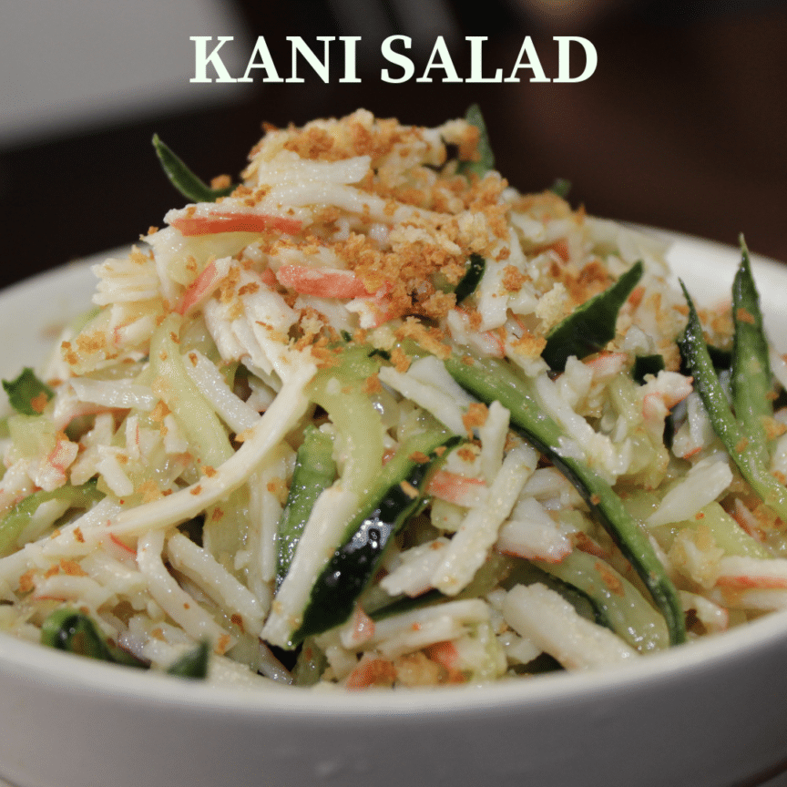 cucumbers, crab meat, and panko bread crumbs