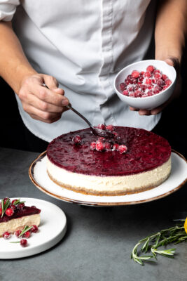 Peake Catering cranberry cheesecake