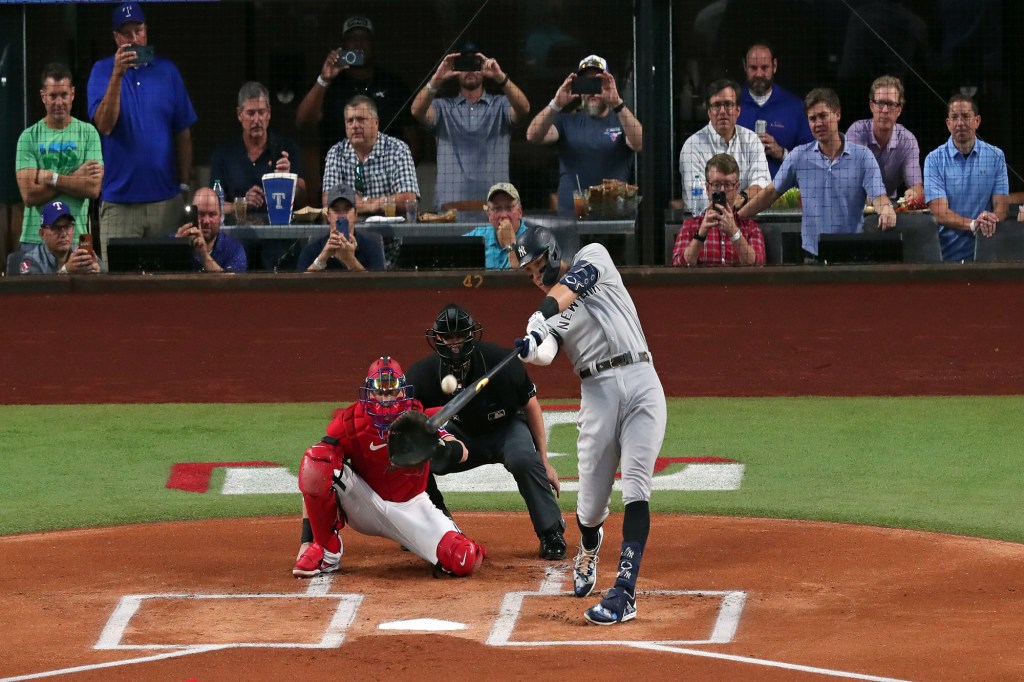 The moment Judge hit his 62nd home run against the Texas Rangers on Oct. 4, 2022, in Arlington, Texas. 