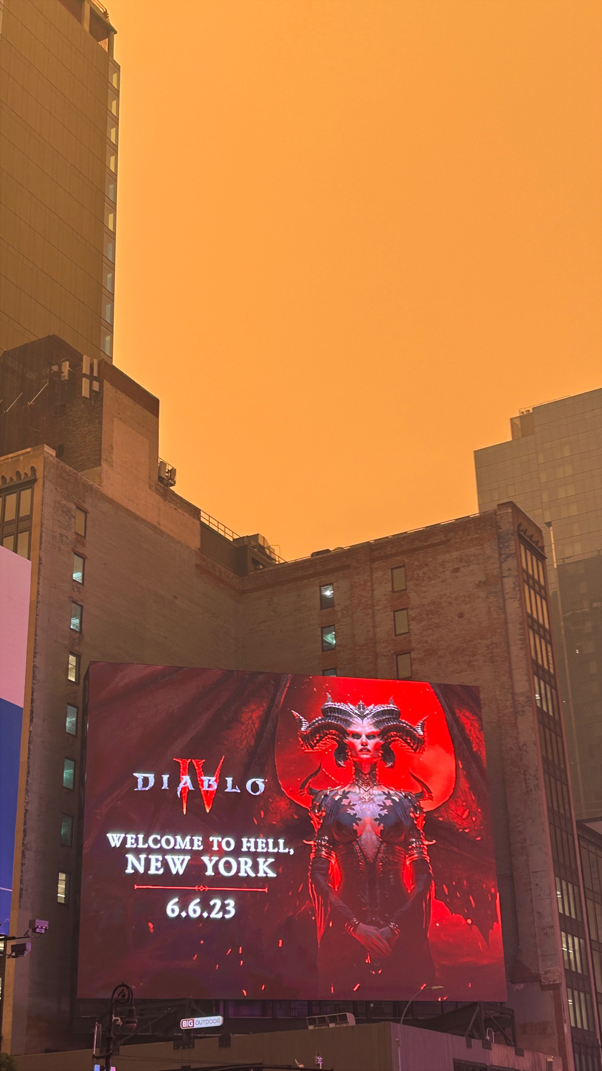 Sinister billboard as wildfire smoke chokes NYC: ‘Welcome to hell’