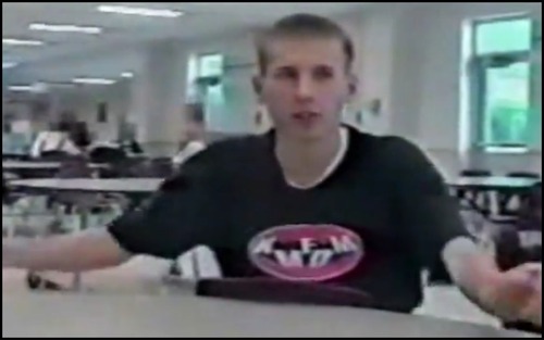 Rupnow was seen in photos wearing one of the T-shirts of German industrial rock band KMFDM, which Harris also wore before he and Dylan Klebold went on to murder 13 people in the 1999 Columbine HS massacre.