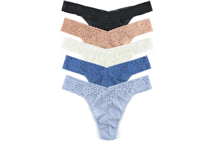 A group of various underwear displayed on a white background