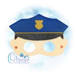 Policeman Pretend Mask Embroidery