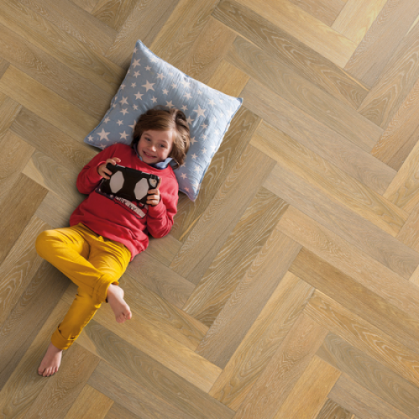 Elka Light Smoked Oak Engineered Herringbone Flooring