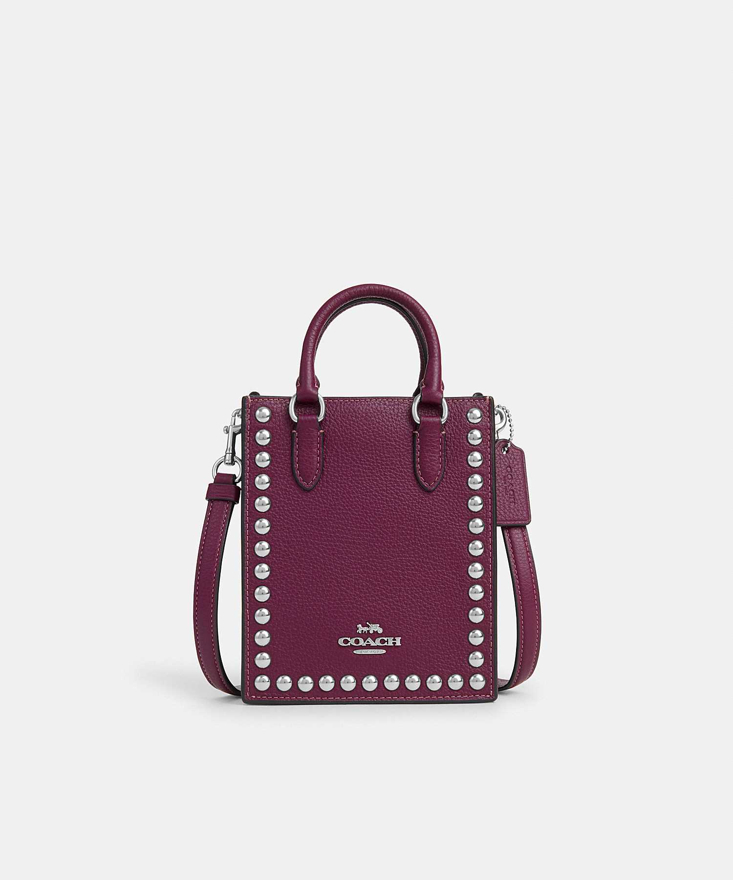 COACH NORTH SOUTH MINI TOTE WITH RIVETS CM248 SVRPS