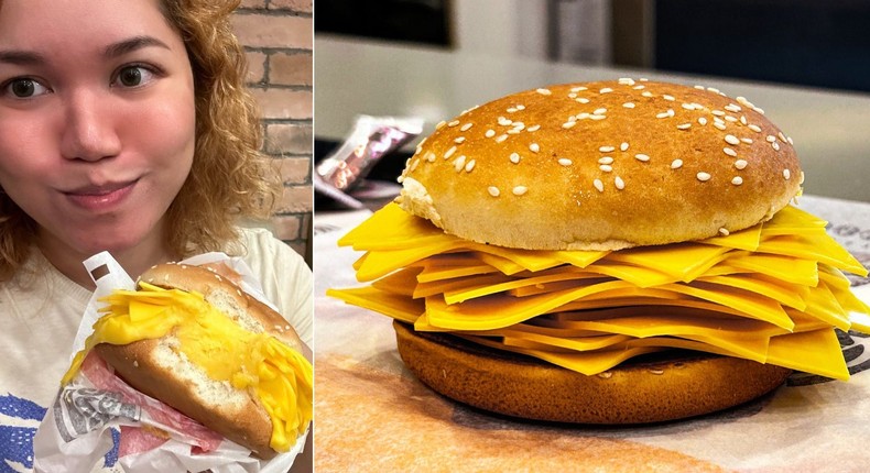 The author tried Burger King's real cheese burger.Marielle Descalsota/Insider