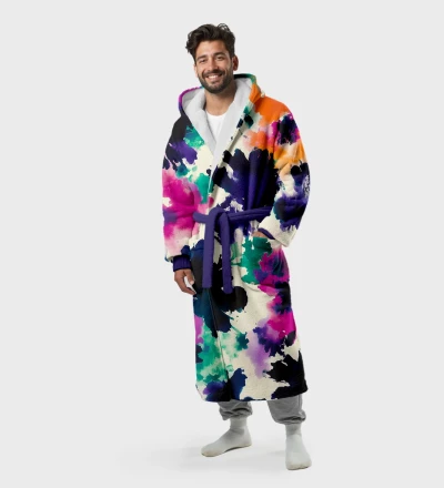 Green Paint sherpa robe