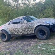 Lifted Nissan 350z off road build with custom steel bumper