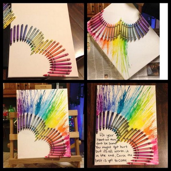 Melted Crayon Art Heart. 