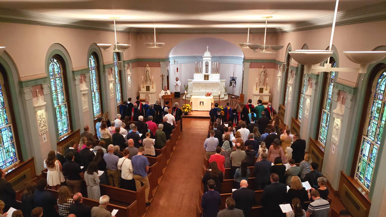 A photo of Mass in Christ the King Chapel