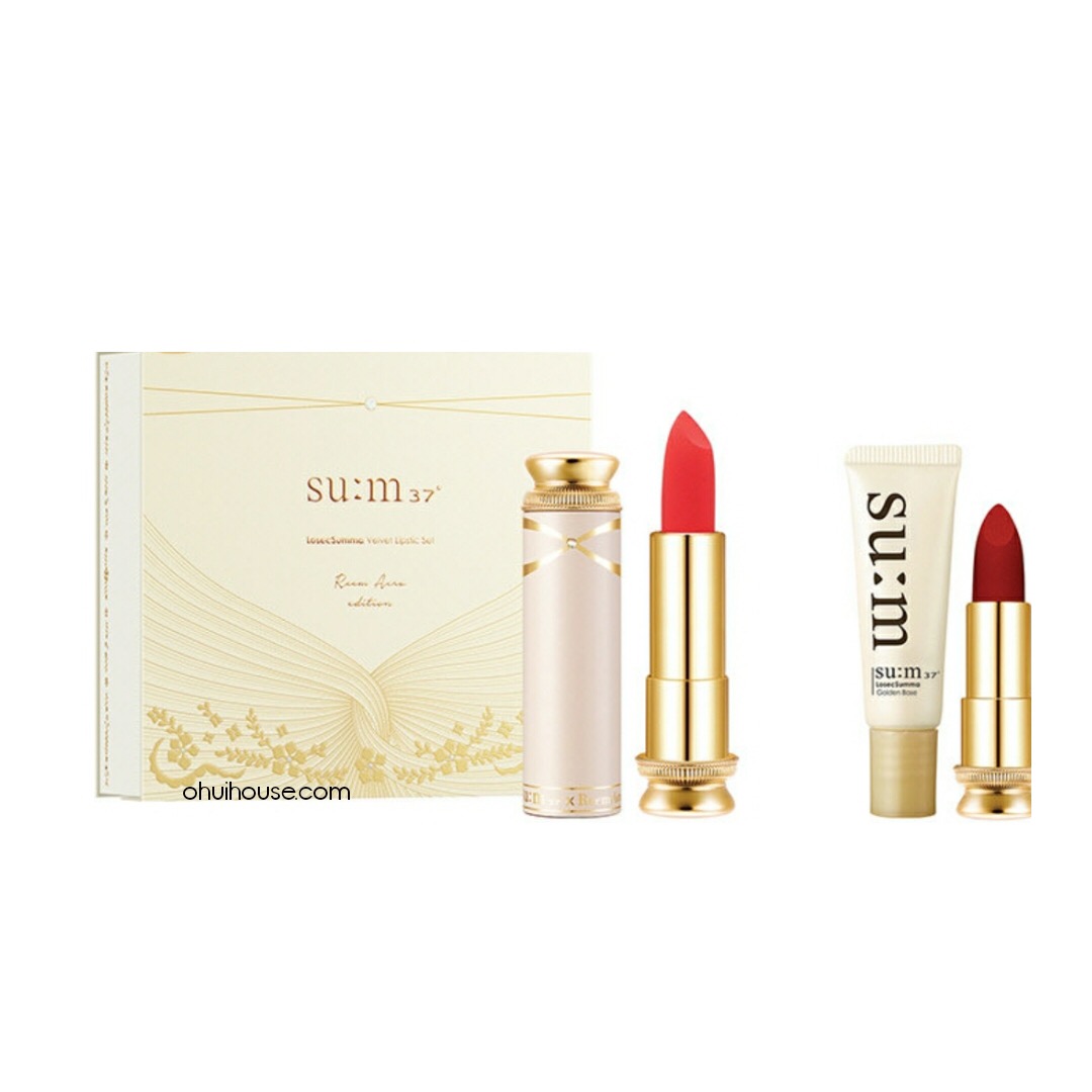 Bộ Son nhung lì dưỡng ẩm hoàng kim Su:m37 Losec Summa Velvet Lipstick   Special Set 