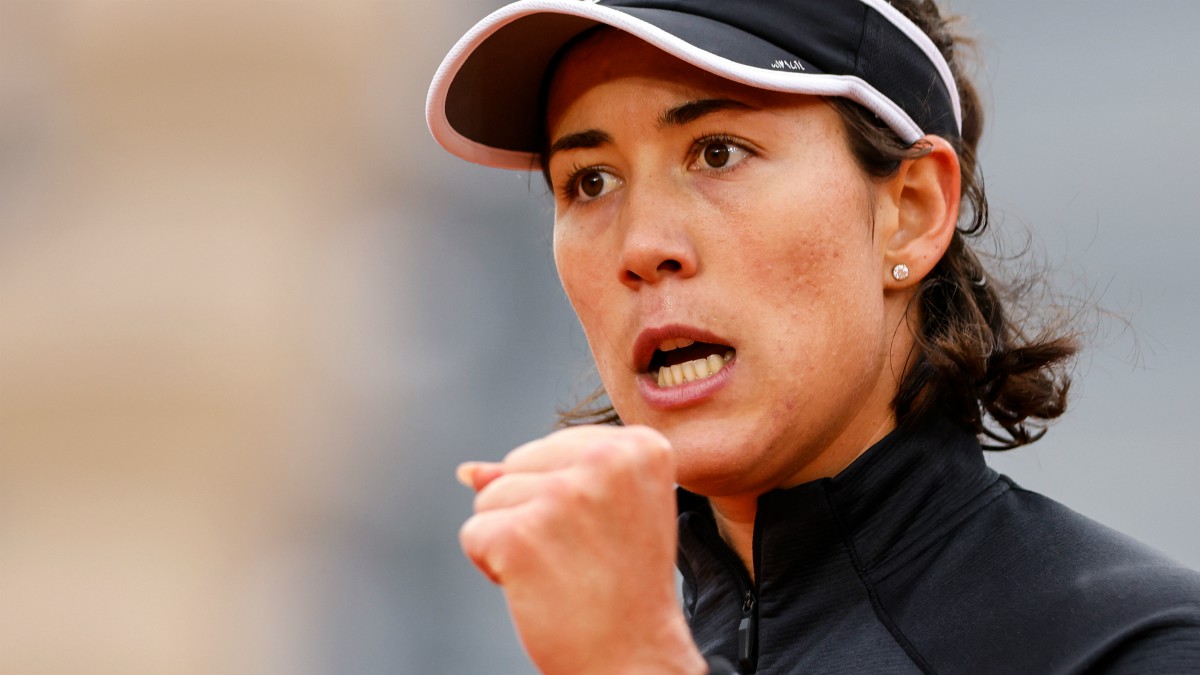 Garbiñe Muguruza celebra un punto ante Zidansek. (AFP)