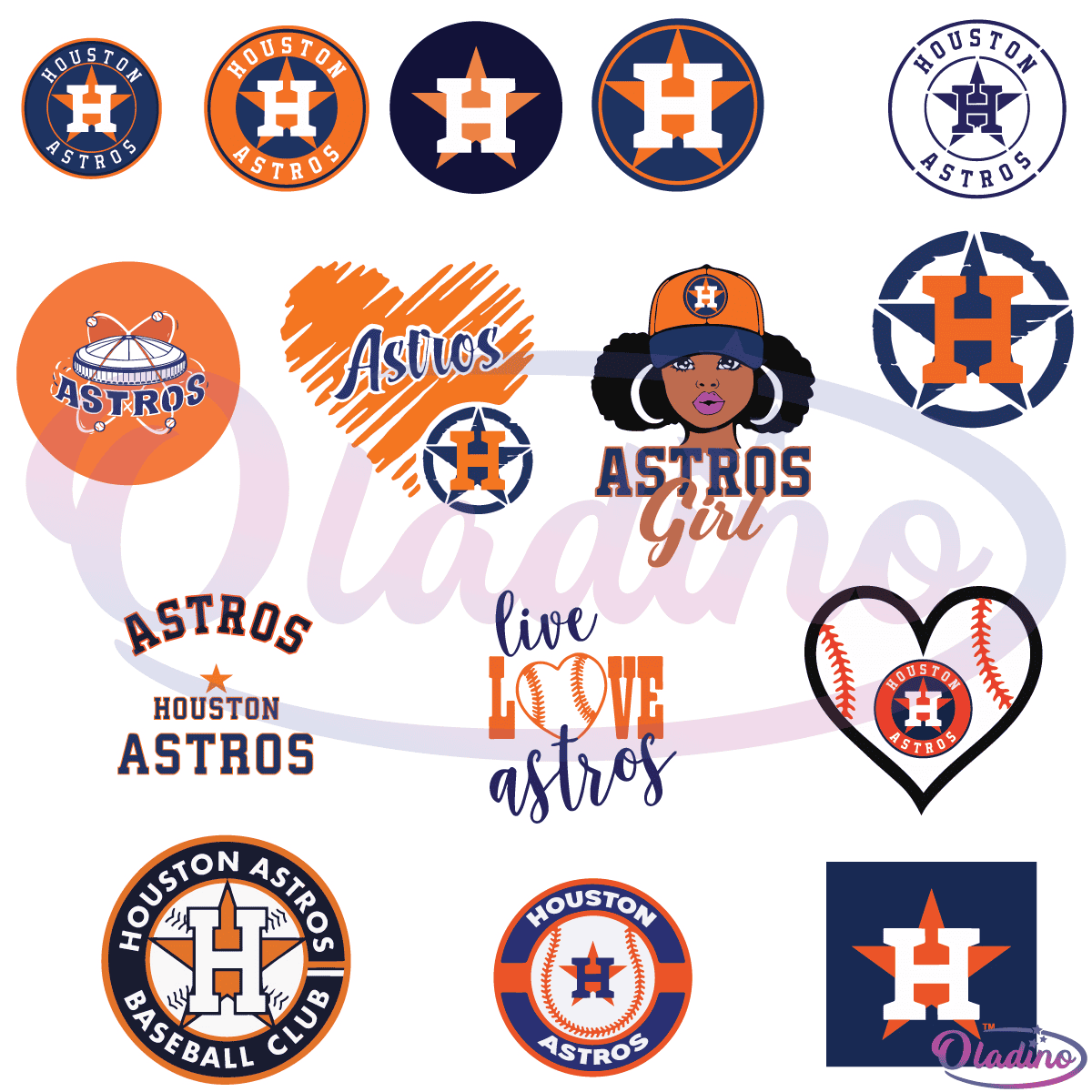 Houston Astros Logo Sport Bundle SVG Digital File, MLB Svg - Oladino