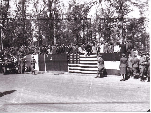 Stands for the Allied victory parade, Berlin, 7 September 1945.