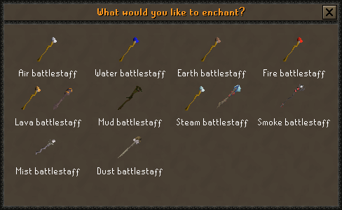 The interface when having Thormac enchant battlestaves.