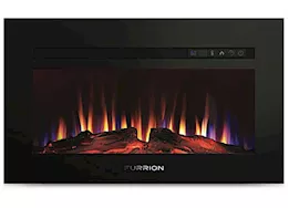 Lippert 30in flat build-in fireplace w/wood flame, 1500w blk