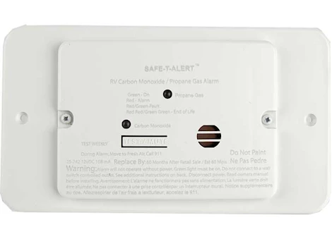 MTI Industries COMBINATION CARBON MONOXIDE/PROPANE ALARM -WHITE FLUSH MOUNT 12VDC HARD WIRE