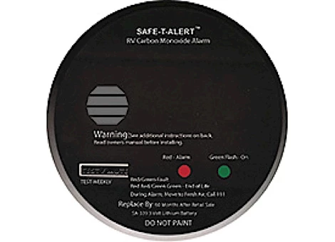 MTI Industries CARBON MONOXIDE ALARM - BLACK ROUND SURFACE MOUNT 5 YR SEALED IN LITHIUM BATTERY