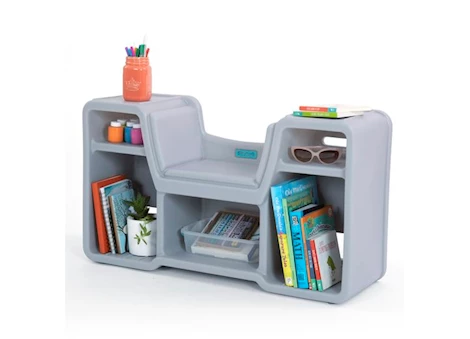 Simplay3 Cozy Cubby Reading Nook Bookshelf with Built-In Seat