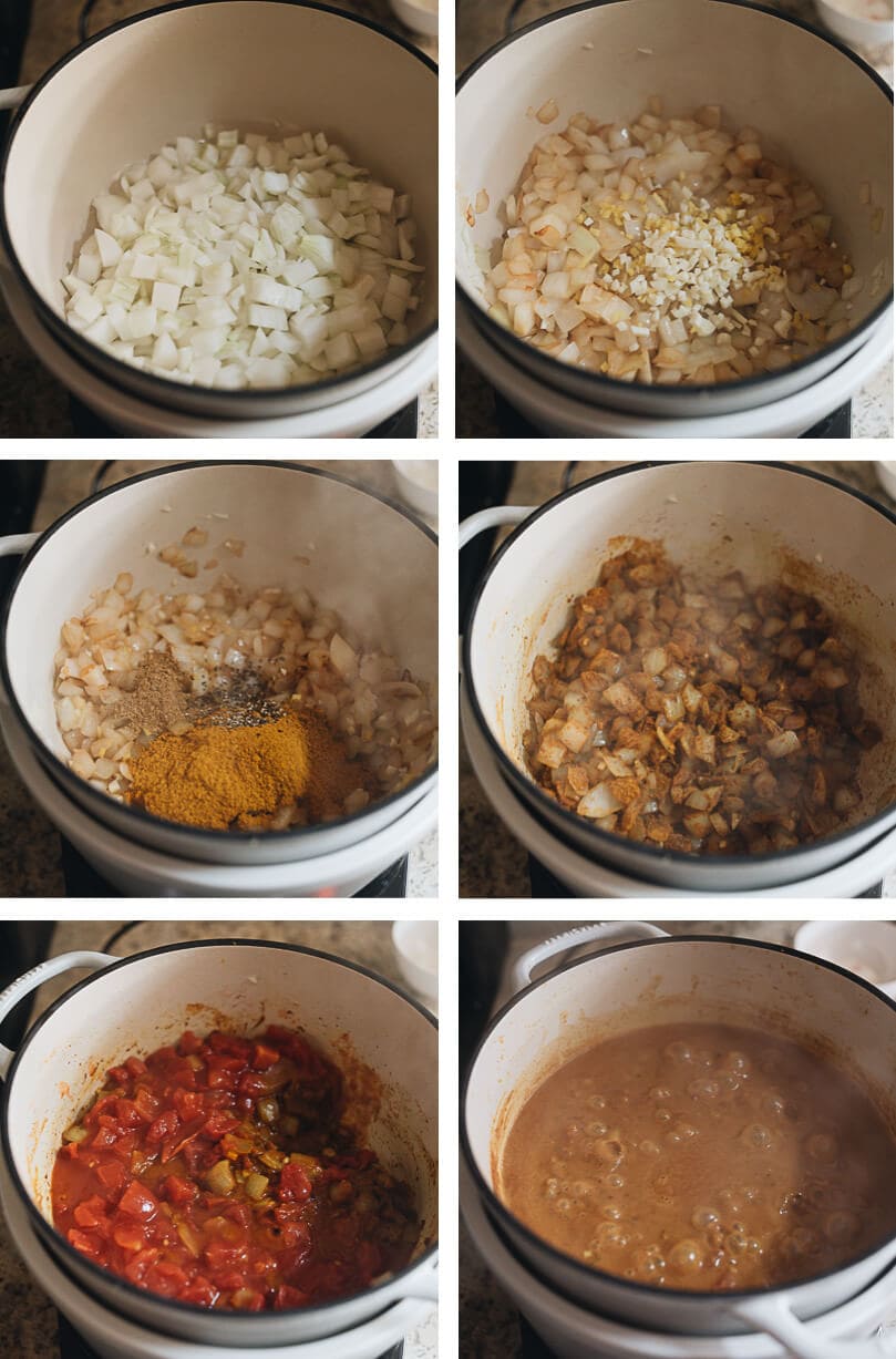 Egg curry cooking process