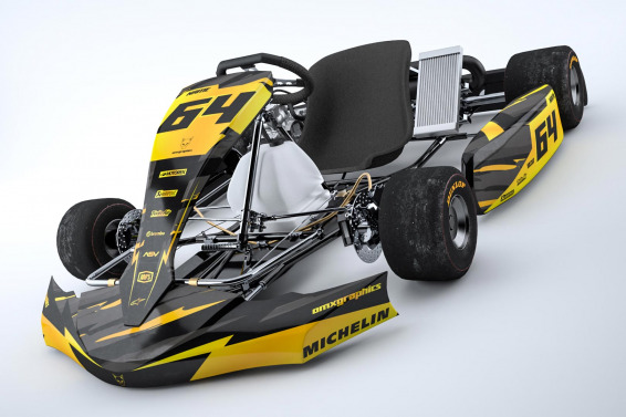 Go Kart Graphics Kit Rhyme Black Yellow