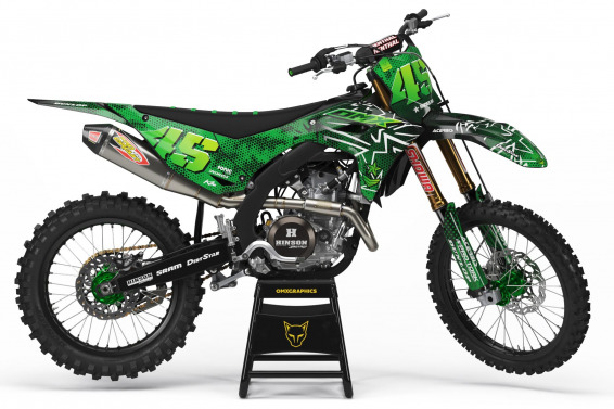 Graphics Kit for Kawasaki Battalion Green