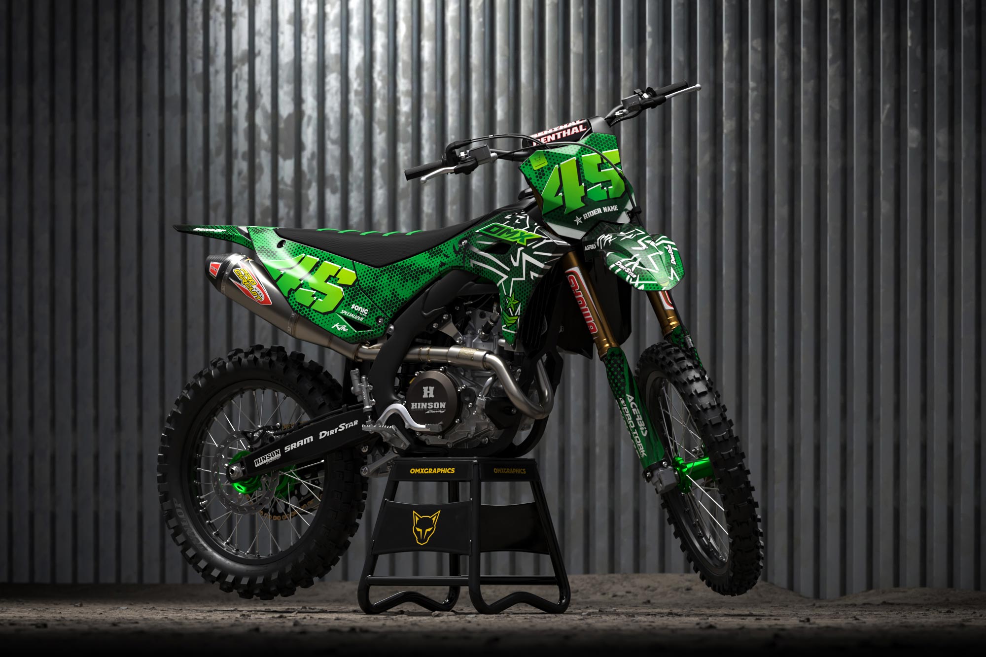 Graphics Kit for Kawasaki Battalion Green Promo