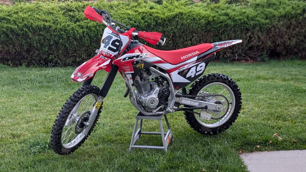 Eye-catching custom dirt bike decals for a standout performance