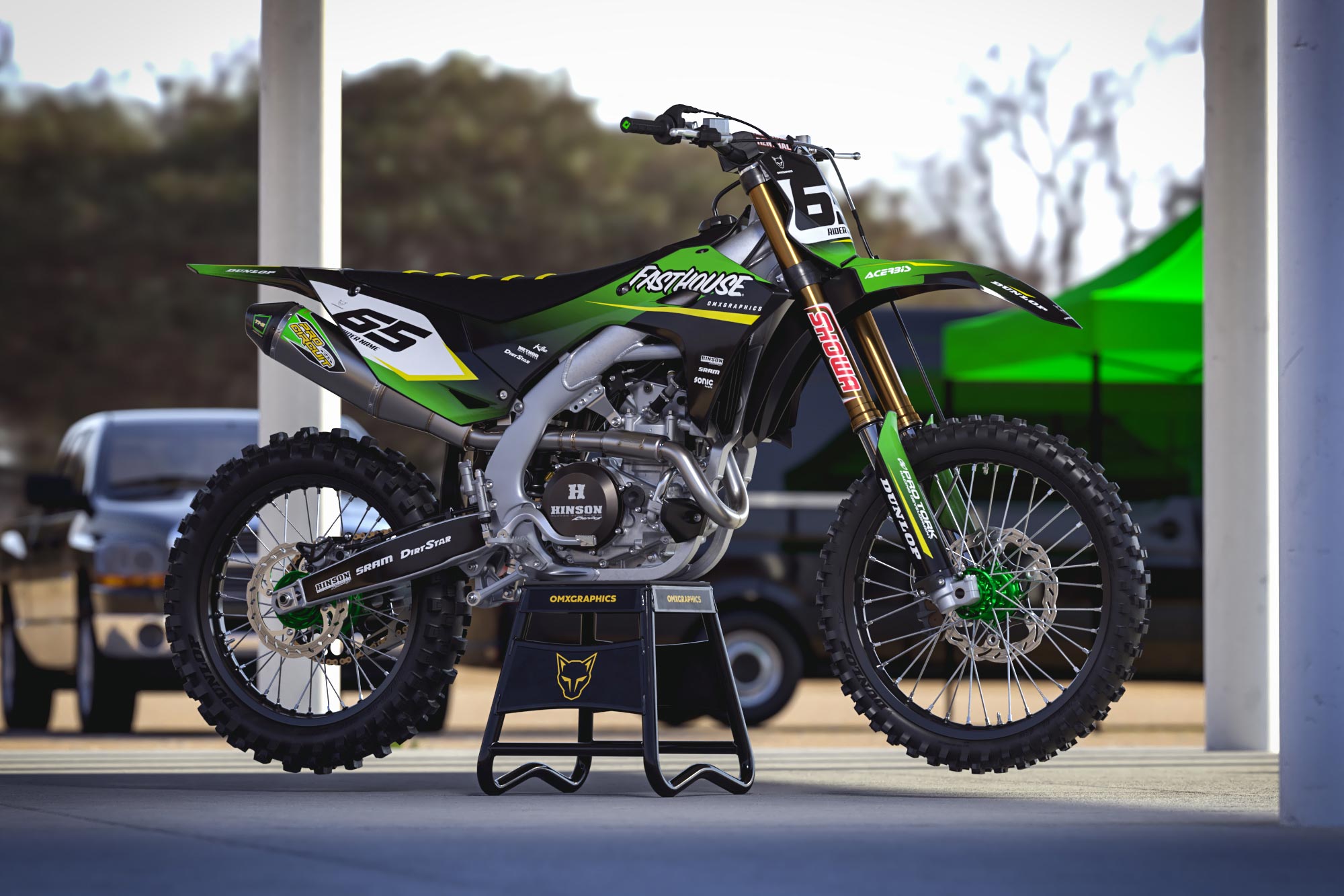 Custom Dirt Bike Graphics Kit for Kawasaki Reckless Promo