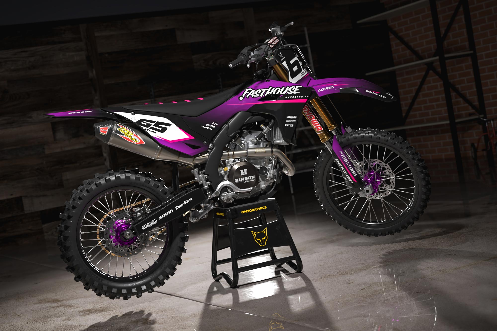 Dirt Bike Graphics Kit for Kawasaki Reckless 2 Promo Picture