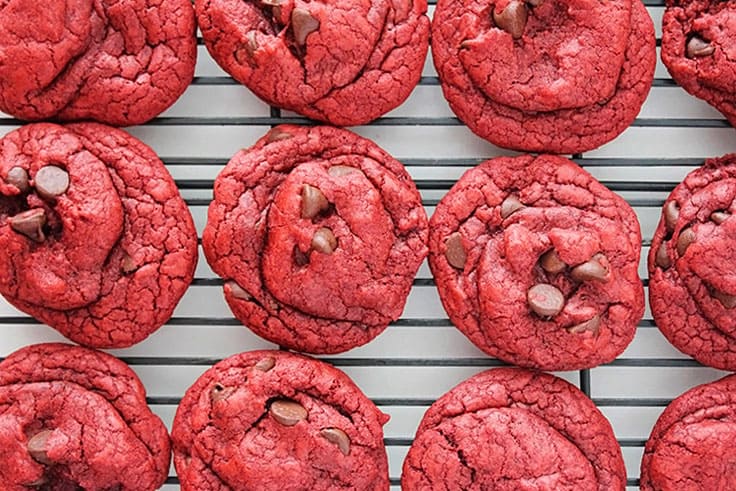 Red Velvet Chocolate Chip Cookies