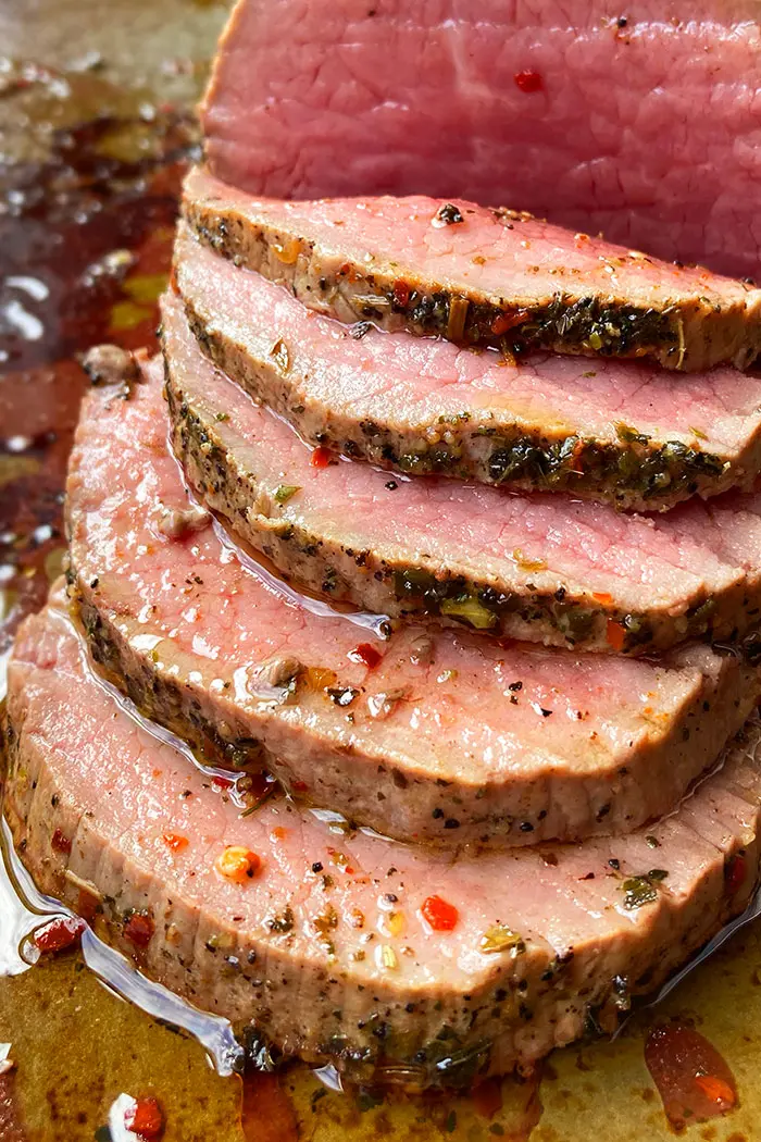 Perfect Roast Beef Slices- Closeup Shot