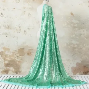 Shiny Mint Green 3mm Sequin Glitter Fabric by the Yard