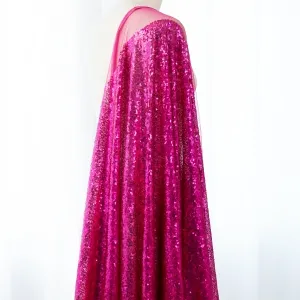 Stunning Magenta 3mm Sequin Glitz Fabric by the Yard