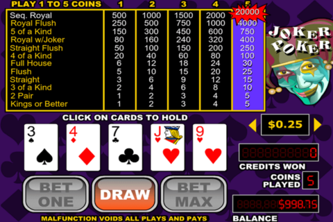 joker poker video poker rtg