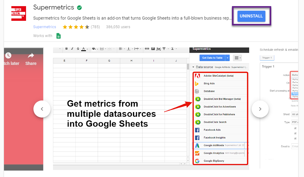 Supermetrics for Google Sheets