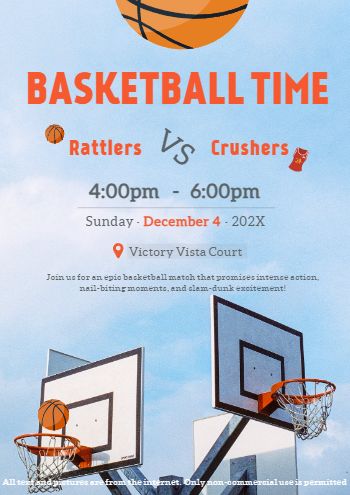 Basketball Game Invitation Template