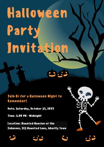 Halloween Party Invitation Template