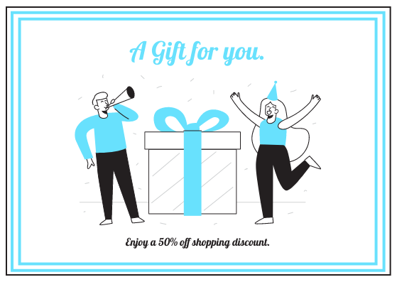 Editable giftcards template:Shopping Discount Gift Card