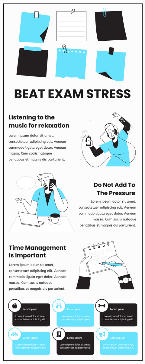 Beat Exam Stress Infographic | Infografis Template