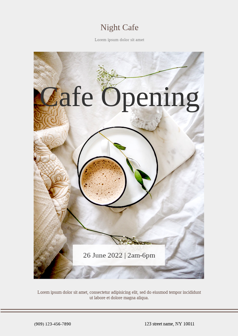 Cafe Opening Flyer