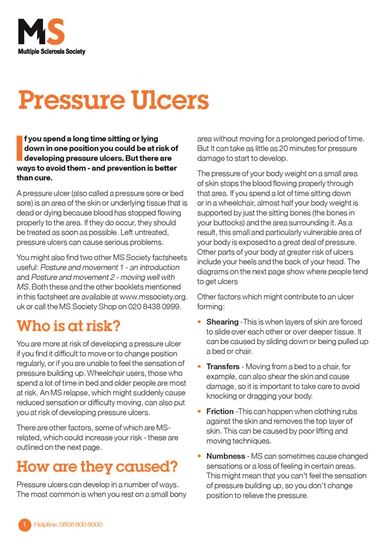 MSSocietyStore. Pressure ulcers