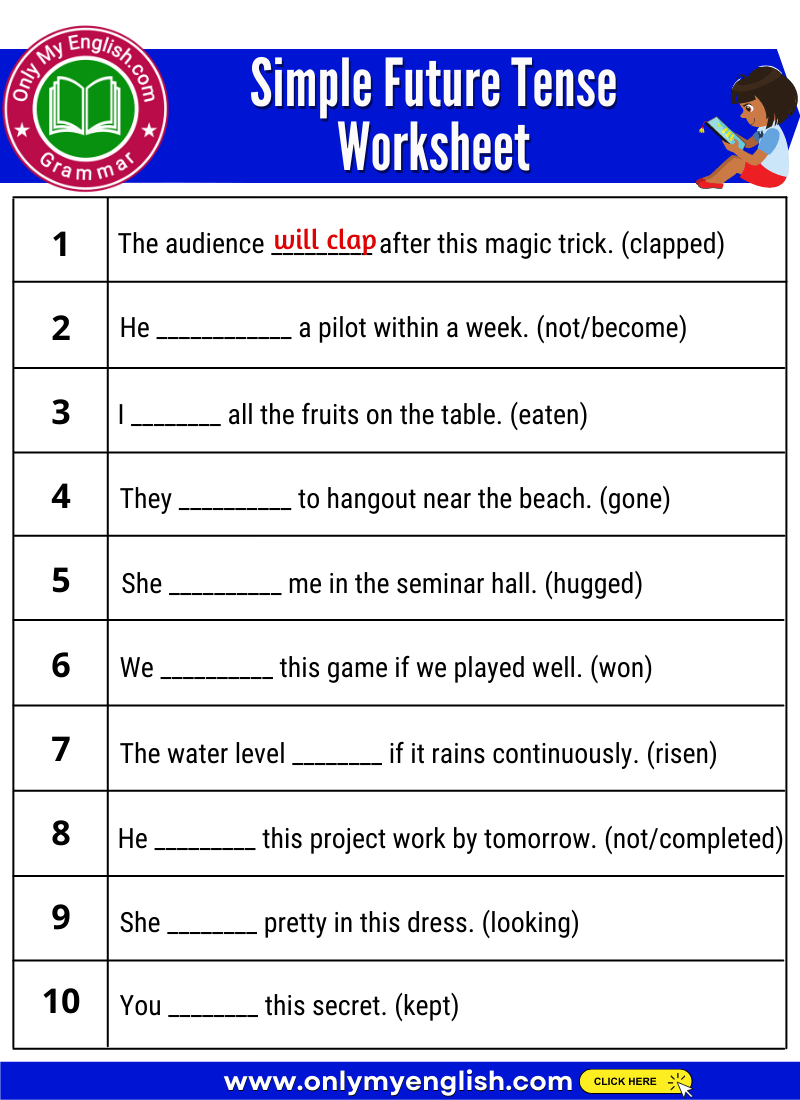 Simple Future Tense Worksheet 47B