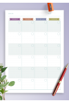 Download Monthly Calendar Planner Undated - Casual Style