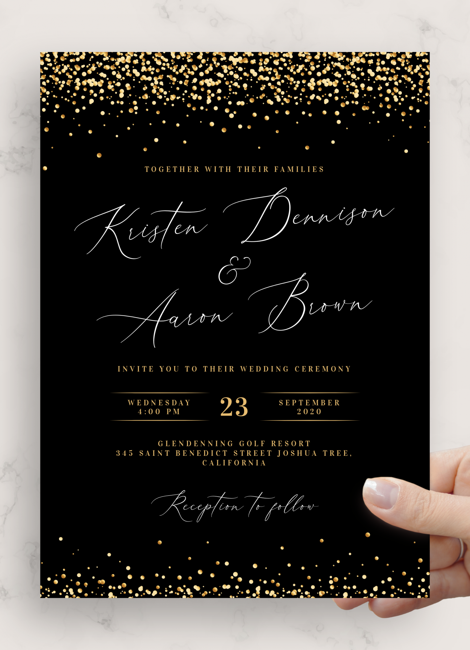 Blank Black Invitation Card Design