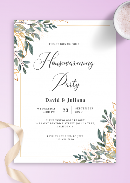 Housewarming Invitations - Download PDF or Order printed